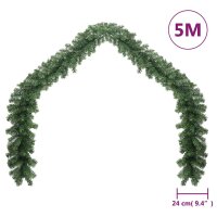 vidaXL Weihnachtsgirlande PVC 5 m Grün 246403