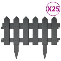 vidaXL Rasenkanten 25 Stk. Anthrazit 10 m PP Anthrazit...