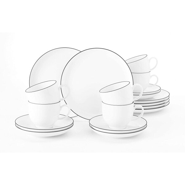 Seltmann 001.737147 Kaffeeservice 18-teilig Lido Black Line
