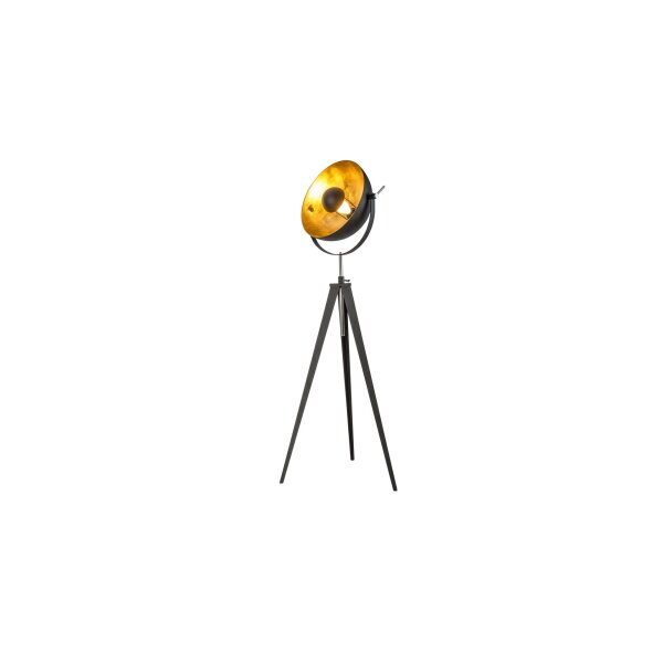 Nino Stativ-Stehleuchte Bowy bzw. Stehlampe Schwarz Gold 40150145 H: 180 cm