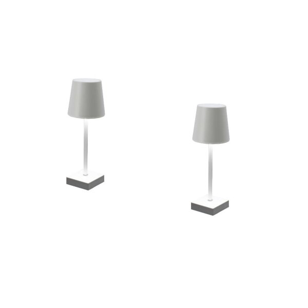 Cepewa LED Tischleuchte weiß 2er Set Touch 26 cm batteriebetrieben warm weiß 56521