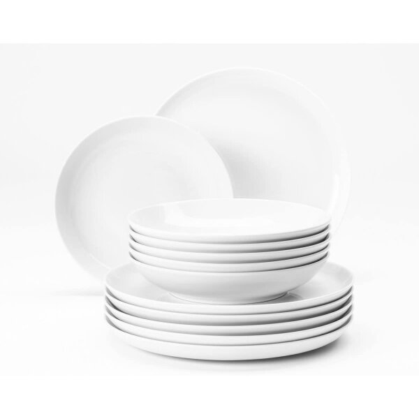 Seltmann Tafelservice 12-teilig uni weiß Lido rund 001.764548