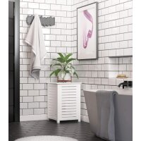 Wenko Wäschetruhe Oslo Massivholz weiß lackiert 45x65 cm