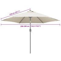 vidaXL Ersatzbezug für Sonnenschirm Sandweiß 300 cm Sandfarbe 313795