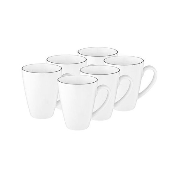 Seltmann Becher weiß Lido Black Line 5157 Set 6-teilig