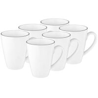Seltmann Becher weiß Lido Black Line 5157 Set 6-teilig