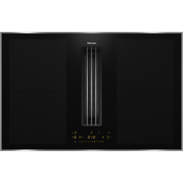 Miele Kochfeld KMDA7476FR integrierter Abzug Ceranfeld autark Dunsthaube schwarz Edelstahl