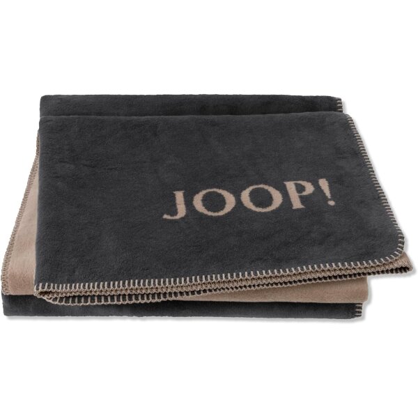 biederlack JOOP! Decke grau 150 x200 cm Anthrazit Karamell Doubleface Wohndecke 814166