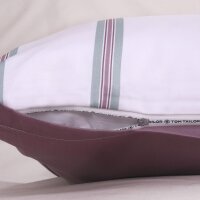 TOM TAILOR Bettwäsche 135x200 weiß lila gestreift Satin MIG 8006050