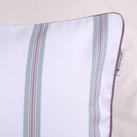 TOM TAILOR Bettwäsche 135x200 weiß lila gestreift Satin MIG 8006050
