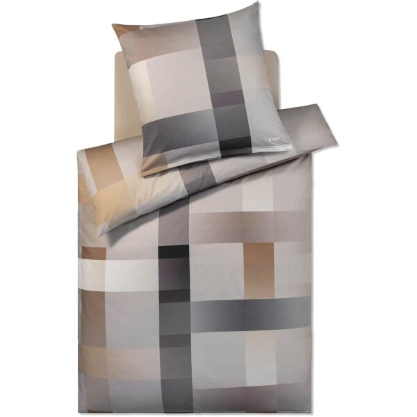 JOOP! Bettwäsche 135x200 Mako Satin grau beige 4108/7