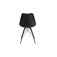 Actona Stuhl Eris schwarz PU Kunstleder matt Füße Stahl schwarz matt 78146