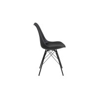 Actona Stuhl Eris schwarz PU Kunstleder matt Füße Stahl schwarz matt 78146