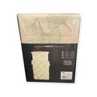 Grund Bettwäsche 135x200  weiß grün Gingko Motiv S0026-408217151