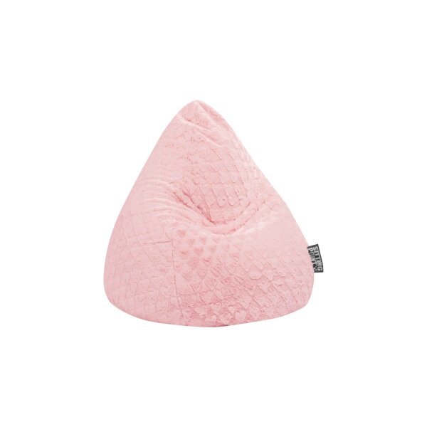 Magma Sitzsack Fluffy L Hearts rosefarbener Plüschbezug  ca. 120 Liter 35340-051