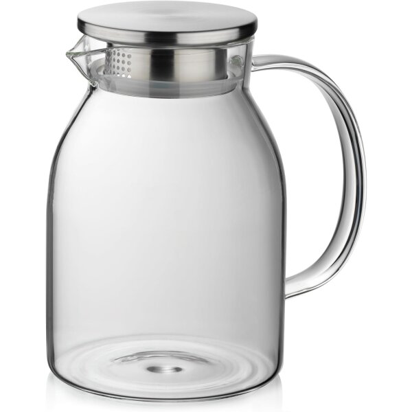 Kela Kanne Luna Edelstahl Borosilikatglas 1,75 Liter Durchm. 12 cm 12536 Universalkanne