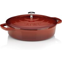 Kela Bräter  28 cm rund 3,2 Liter rot beige Calido...