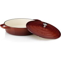 Kela Bräter  28 cm rund 3,2 Liter rot beige Calido...