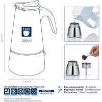 Kela Espressobereiter 6 Tassen Ferrara Edelstahl 300 ml 10899