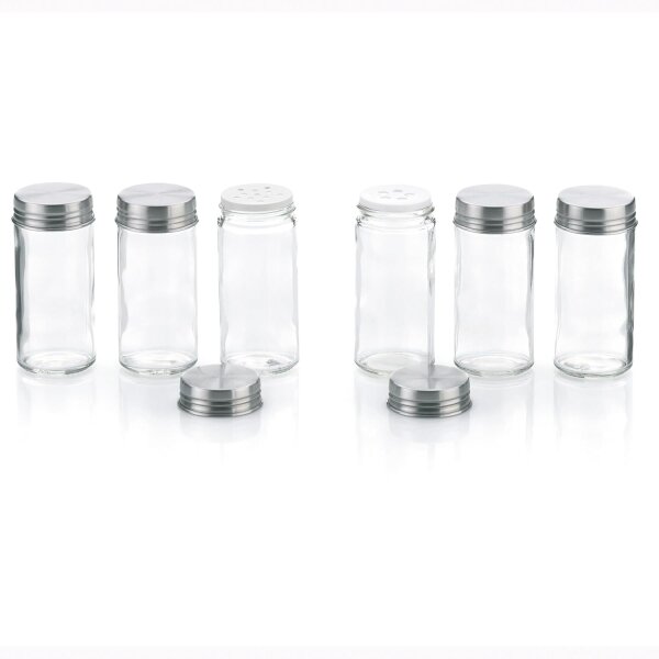 Kela Gewürzgläser Gewürzstreuer 6-teilig Fidelis Glas Edelstahl 70 ml 2,5 + 5 mm 10859