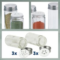 Kela Gewürzgläser Gewürzstreuer 6-teilig Fidelis Glas Edelstahl 70 ml 2,5 + 5 mm 10859