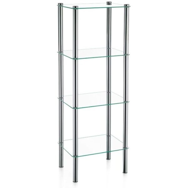 Kela Regal Glas 4 Etagen silber 40 x30 x 107 cm Lars 18051