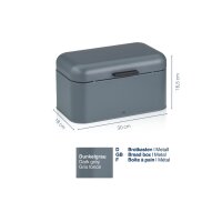 kela Brotkasten Frisca grau Metall  - ca.  30 x 18 cm 12844