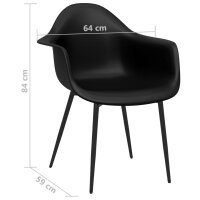Stuhl Esszimmerstuhl Schwarz PP Kunststoff Schalensitz vidaXL