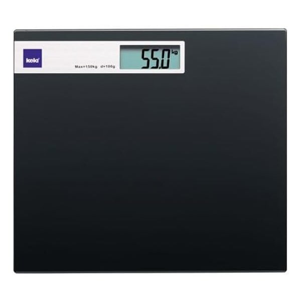 kela Waage 150kg Personenwaage schwarz Glasplatte 30x30x2 cm Linda 21298