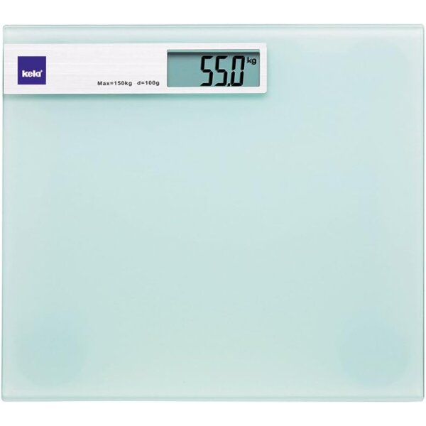 kela Waage 150kg Personenwaage weiß Glasplatte 30x30x2 cm  Linda 21299