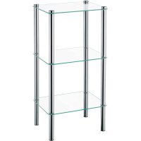 Kela Regal Glas 3 Etagen silber 40 x30 x 76 cm Lars 18100