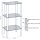 Kela Regal Glas 3 Etagen silber 40 x30 x 76 cm Lars 18100