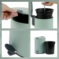 kela Kosmetikeimer Mats grün 17 cm 3l Silent Close 23616 sabeigrün