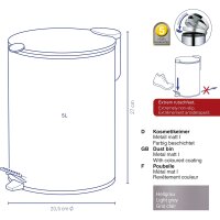 kela Kosmetikeimer Mats weiß 20,5 cm 5l Silent Close 23701 weiß matt