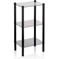 Kela Regal Glas 3 Etagen schwarz 40x76,5x30 cm Lars 24227