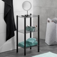 Kela Regal Glas 3 Etagen schwarz 40x76,5x30 cm Lars 24227