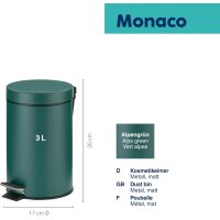 kela Kosmetikeimer Monaco grün17cm 3l 24295 alpengrün