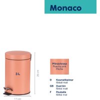 kela Kosmetikeimer Monaco rosa 17cm 3l 24312 pfirsichrosa