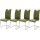 MCA Schwingstuhl Paulo Olive 4er-Set Kunstleder & Gestell Edelstahl PAUE10OL