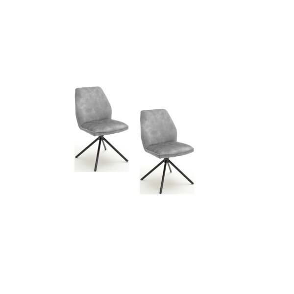 MCA Stuhl Ottawa  grau 2er-Set  Velouroptik Vintage Drehbar 1002988 OT2S47GX
