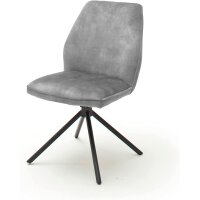 MCA Stuhl Ottawa  grau 2er-Set  Velouroptik Vintage...