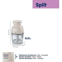 kela Zerkleinerer Mixer elektrisch creme 800 ml Split mit Ladekabel 10131