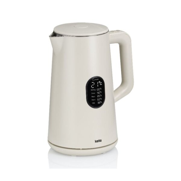 kela  Wasserkocher Santos 1,5 L creme LED-Display 10137