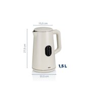 kela  Wasserkocher Santos 1,5 L creme LED-Display 10137