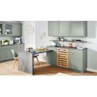 nobilia® Einbauküche Cascada mit SIEMENS-Elektrogeräten Schilf & Verso - dreizeilig