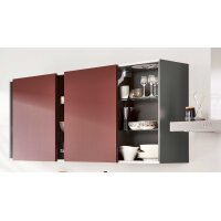 nobilia® Einbauküche Easytouch mit Elektrogeräten Rostrot & Schiefergrau - Länge ca. 340 cm