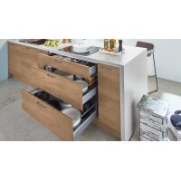 nobilia® Einbauküche Structura mit gorenje Elektrogeräten Eiche Havanna & Alpinweiß - dreizeilig
