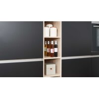 Interliving Küche Serie 3024 mit AEG-Einbaugeräten Mattschwarz & Asteiche natur – zweizeilig