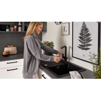 Interliving Küche Serie 3032 mit gorenje Einbaugeräten Weiß & Quarzgrau - Stellfläche ca. 395 x 245 cm