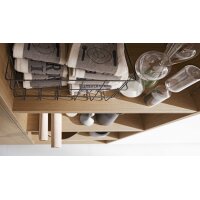 Interliving Küche Serie 3039 mit AEG Einbaugeräten Arcticweiß & Vulkaneiche – zweizeilig